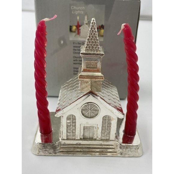 WM A Rogers Church Lights Silver plate‎ Candle Holder - Picture 3 of 4